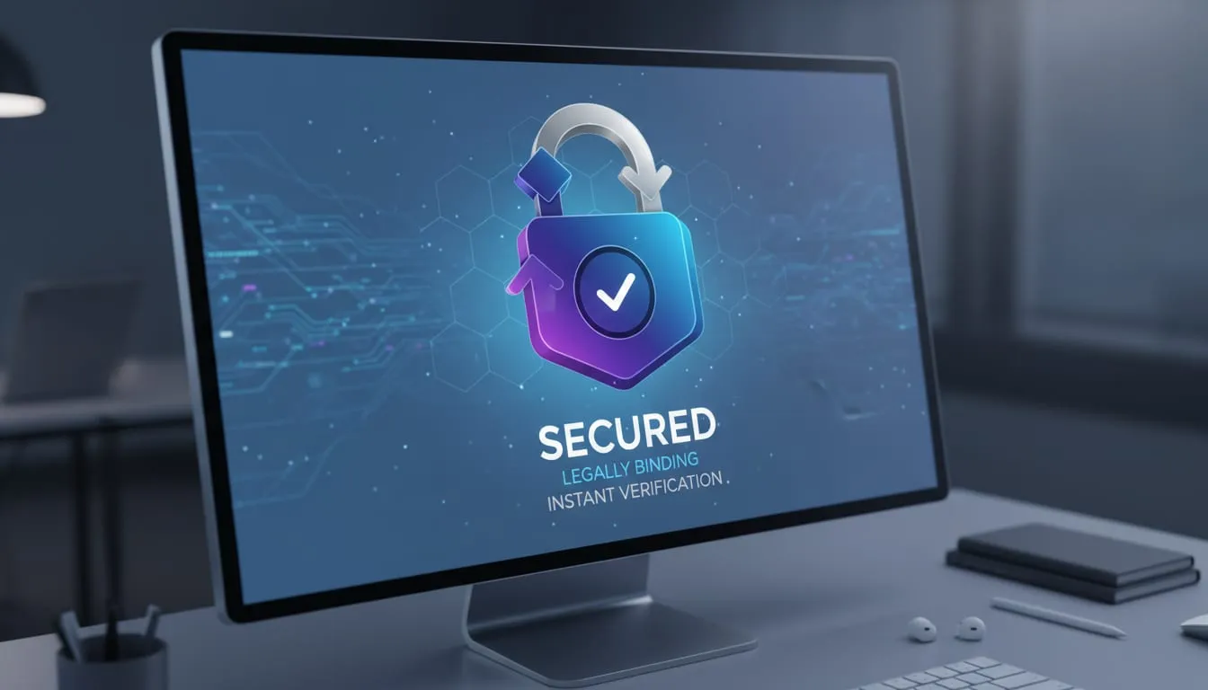 Close-up view of a secure digital lock icon on a computer screen